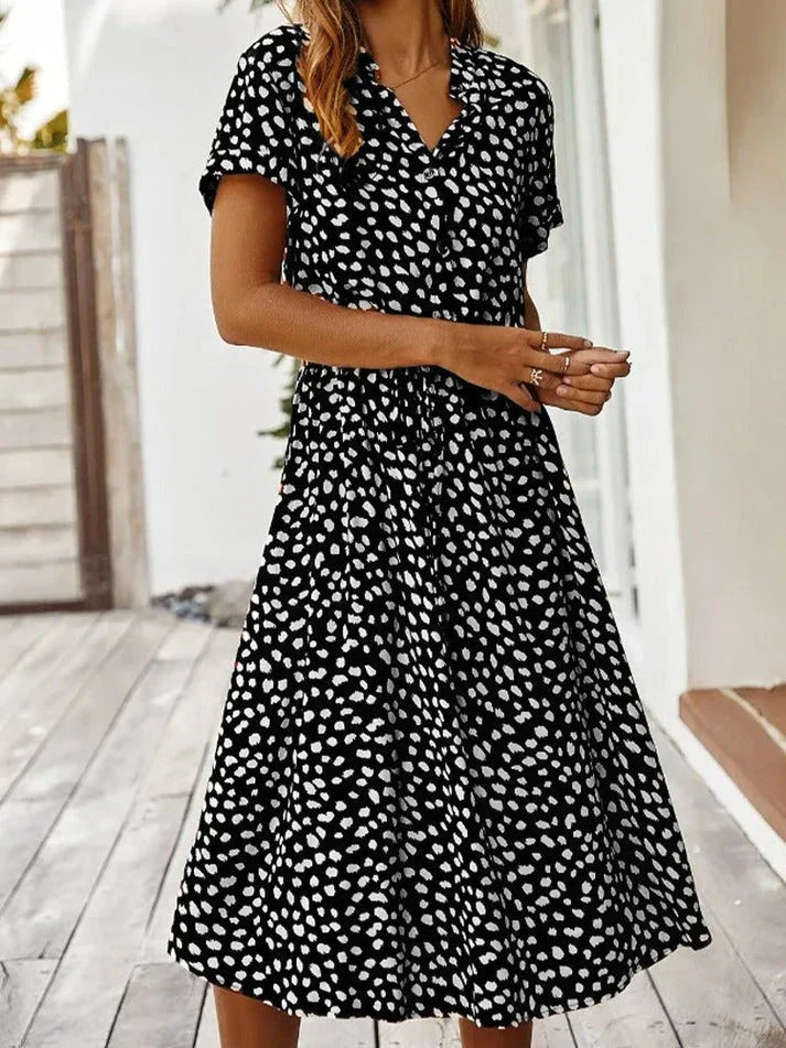 V-Neck Ruffle Dress for Women - Elegant Feminine Style