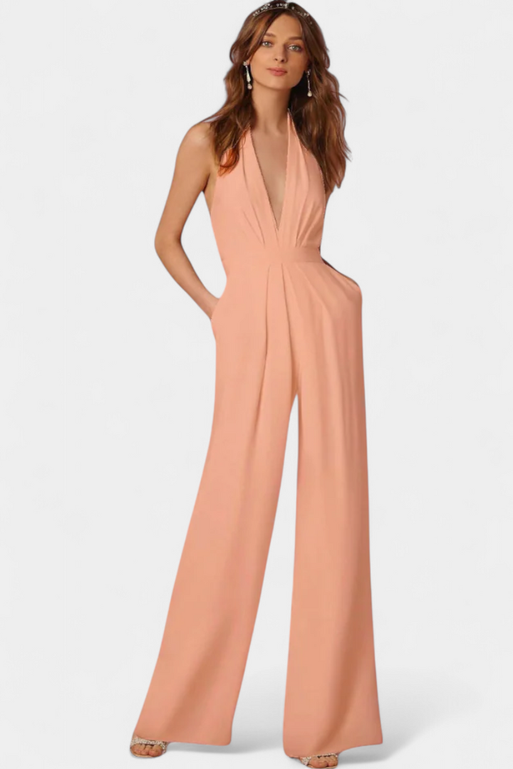 Wide Leg Jumpsuit for Women - Sleek Modern Silhouette