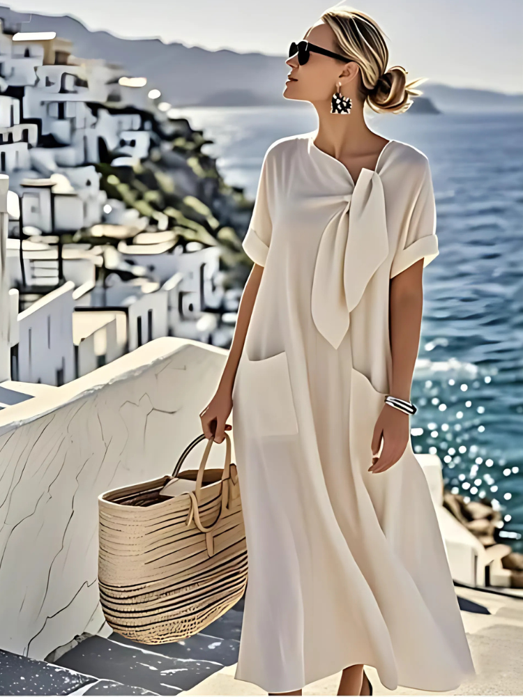 Elegant Summer Dress with Pockets - Lightweight Relaxed Fit