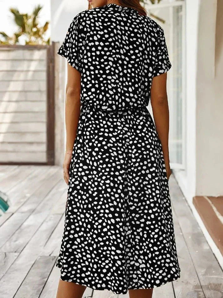 V-Neck Ruffle Dress for Women - Elegant Feminine Style
