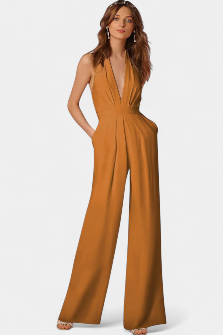 Wide Leg Jumpsuit for Women - Sleek Modern Silhouette