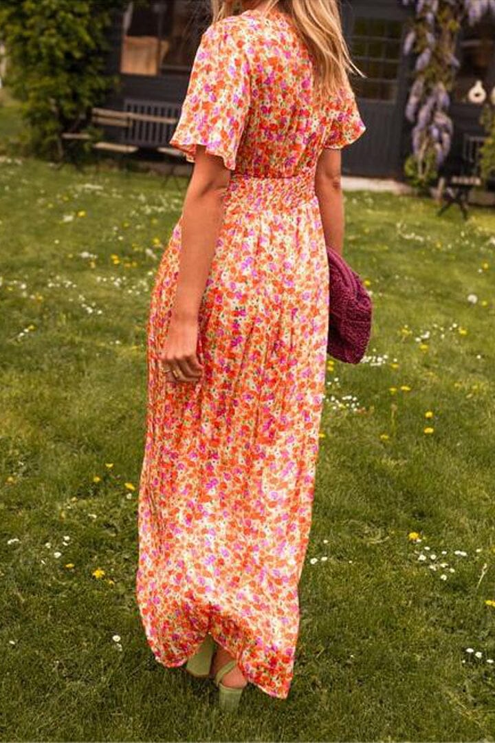 Maxi Dress with Deep V-Neck for Women | Elegant Evening Wear