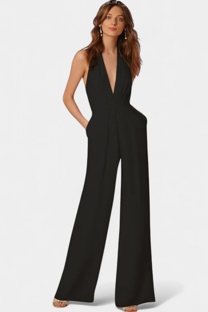 Wide Leg Jumpsuit for Women - Sleek Modern Silhouette