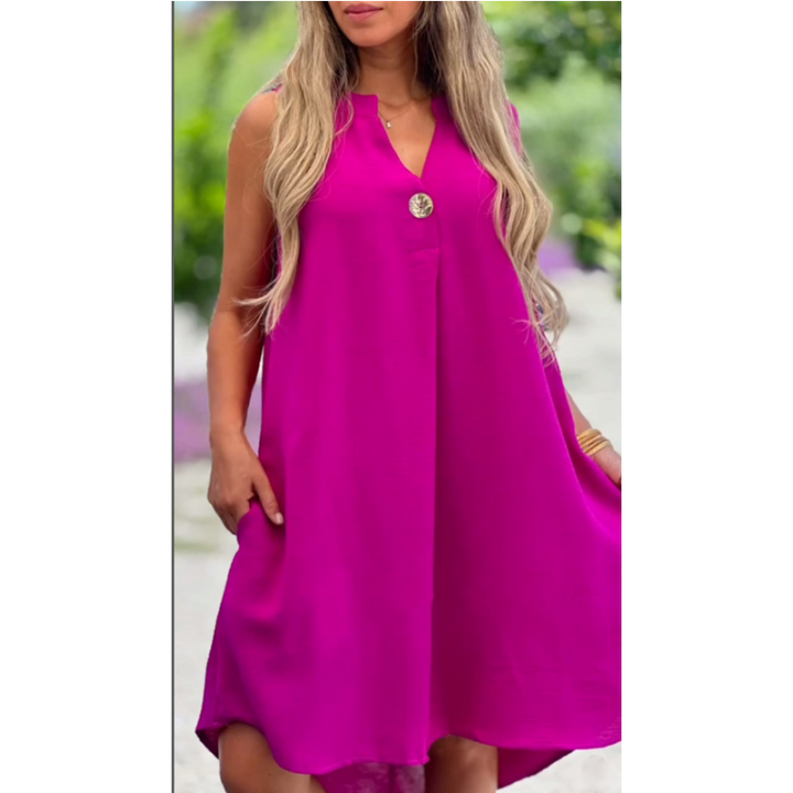 Sleeveless V-Neck Dress for Women - Timeless Everyday Style