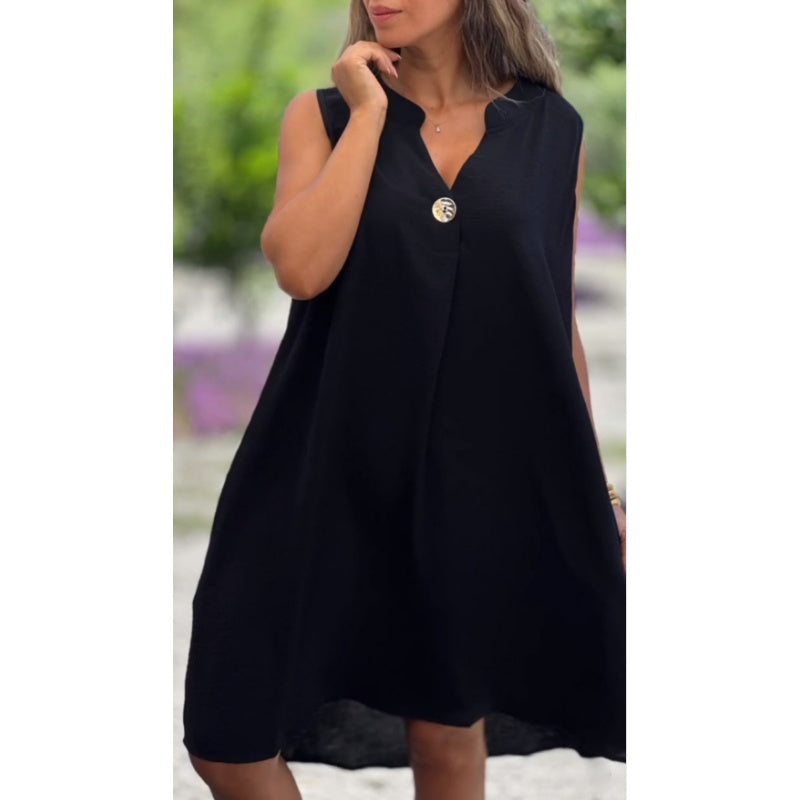 Sleeveless V-Neck Dress for Women - Timeless Everyday Style