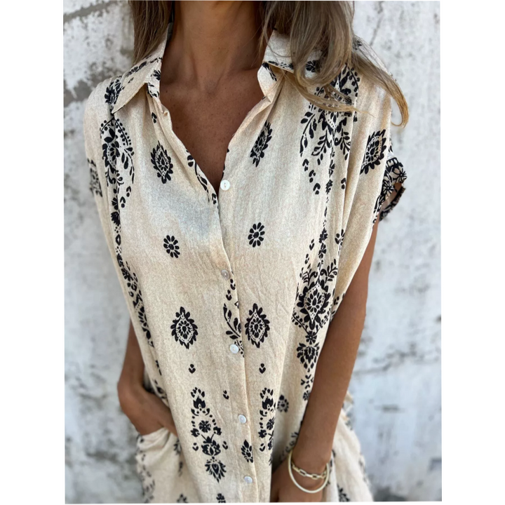 Vintage Boho Dress for Women | Relaxed Fit Midi Dress