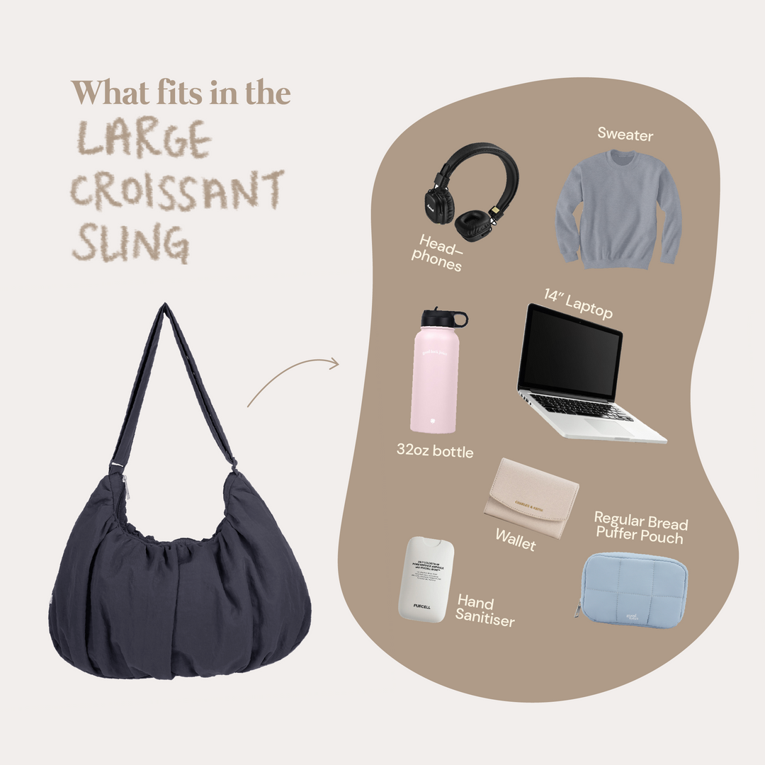 Croissant Crossbody Bag | Convertible Nylon Shoulder Bag