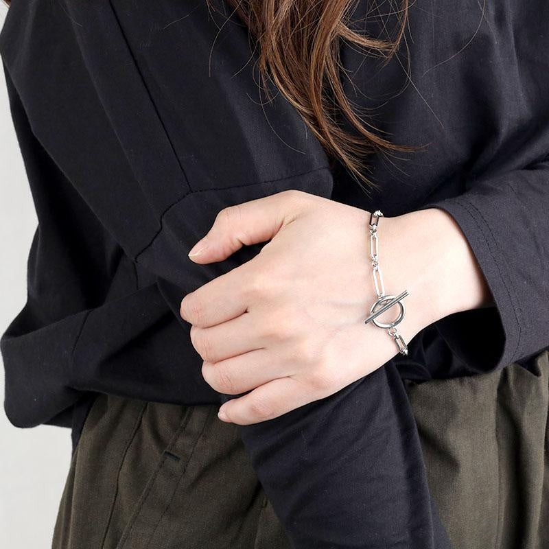 White Gold T-Bar Bracelet | Elegant Chain Link Bracelet