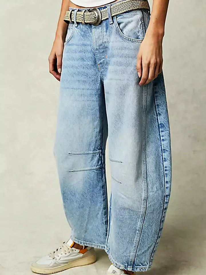 Trendy High Waisted Wide Leg Jeans for Women with Baggy Barrel Leg Denim Relaxed Style